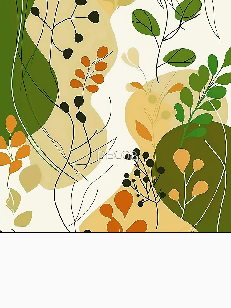 Boho Abstract Leaves Art In Green And Earthtones by DEC02 Unisex