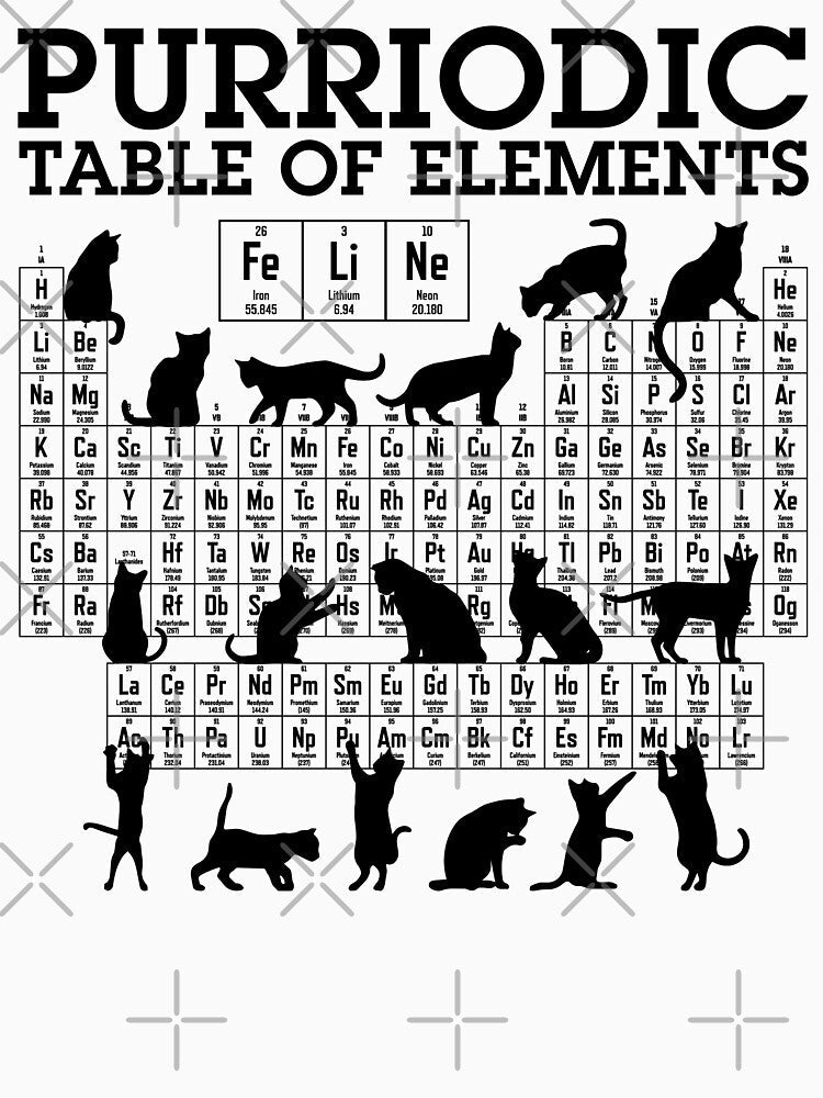 Purriodic Periodic Table Of Elements Cat Lover Cats Science by GrandeDuc Unisex