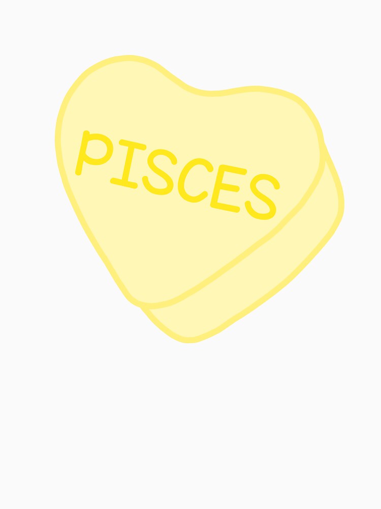 Pisces Yellow Candy Heart Sweet Heart Cute by SlimyFish