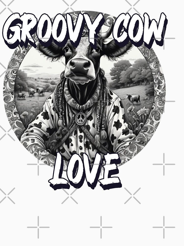 Hippie Cow in pen and ink by EmeraldCauldren Unisex