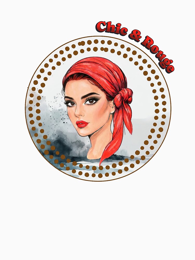 Chic & Rouge Fashion Illustration - Red Headscarf Lady by AlinaEdenPop