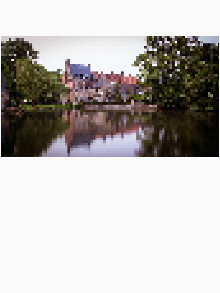 Pixelated Bruges Lake Scene by Potato Quality Prints Unisex