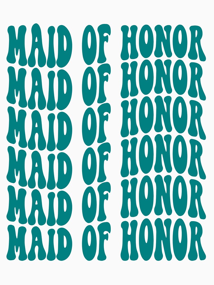 Maid Of Honor Teal Retro Graphic Bridal Party Gifts for Bachelorette Party by mysticblvd
