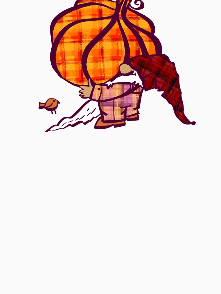 Cute Gnome holds Pumpkin by Halyna-Puzyrna