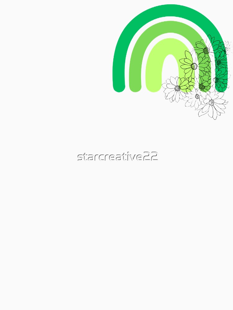 Cute Green Rainbow with Flowers by starcreative22 Unisex