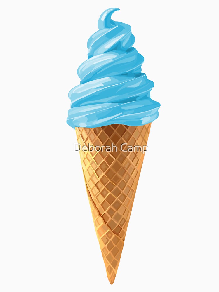 Pastel Blue Soft Serve Ice Cream Cone by Deborah Camp Unisex