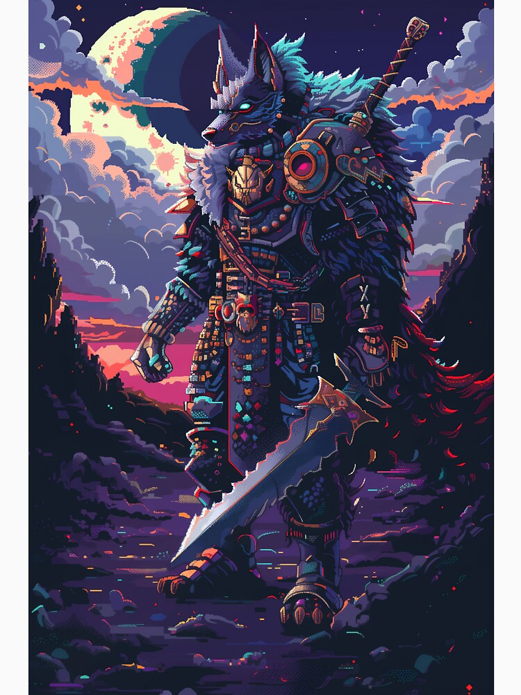 Wolf Knight Pixel Art by Kaos-Bit Unisex