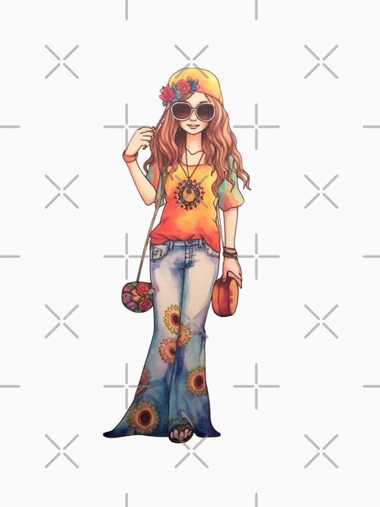 Cute Hippie Girl by Sketch-Shack Unisex