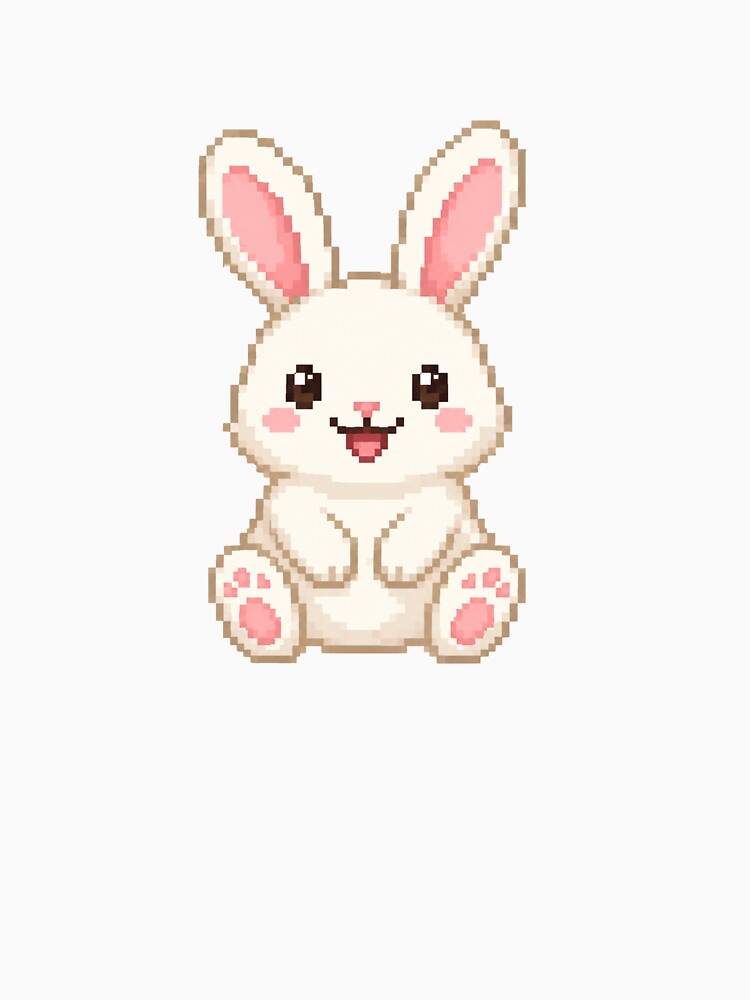 Bunny Smiling Pixel Art by BhadzCheetah Unisex