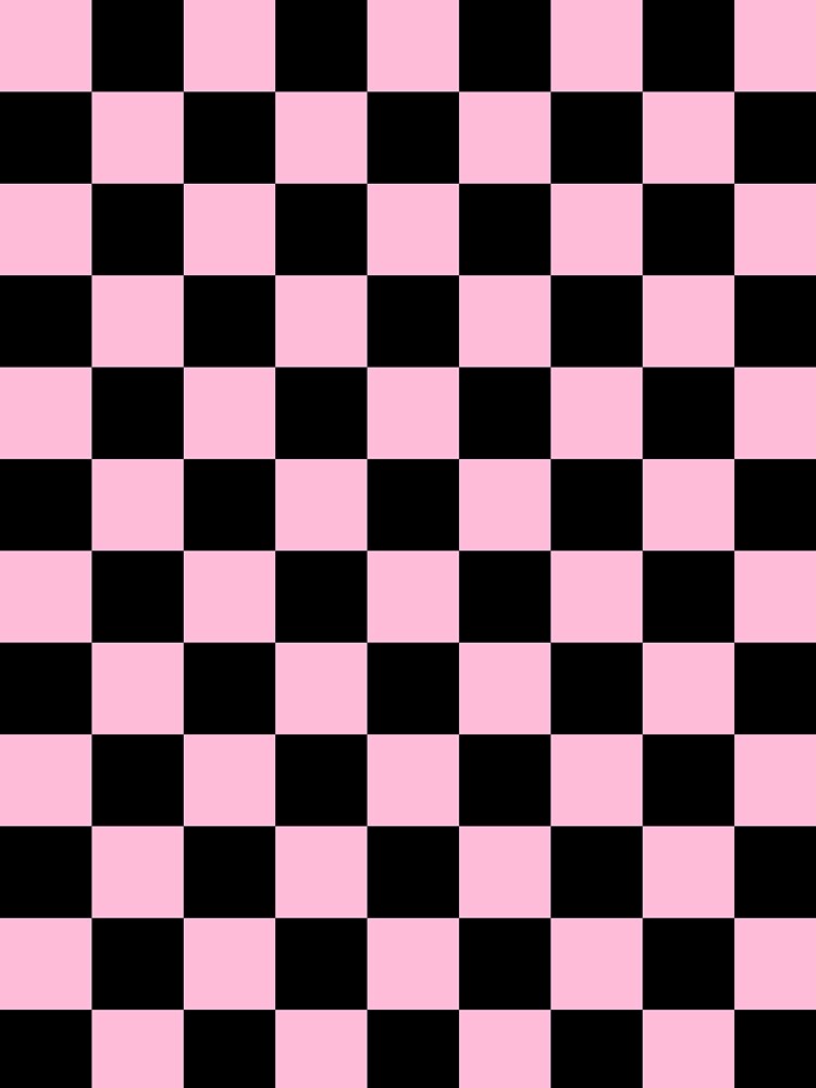 Checkered - Black and Cotton Candy Pink by JustPatterns2 Unisex