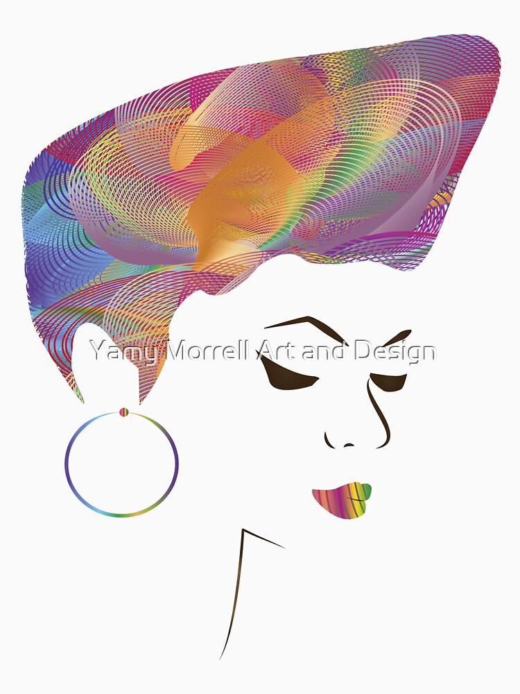 Colorful afro girl-2 by Yamy Morrell Art and Design
