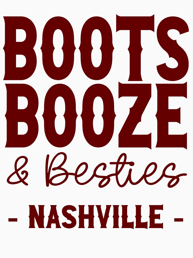 Nashville Bachelorette Party Dark Red Boots Booze and Besties Country Western Design by mysticblvd