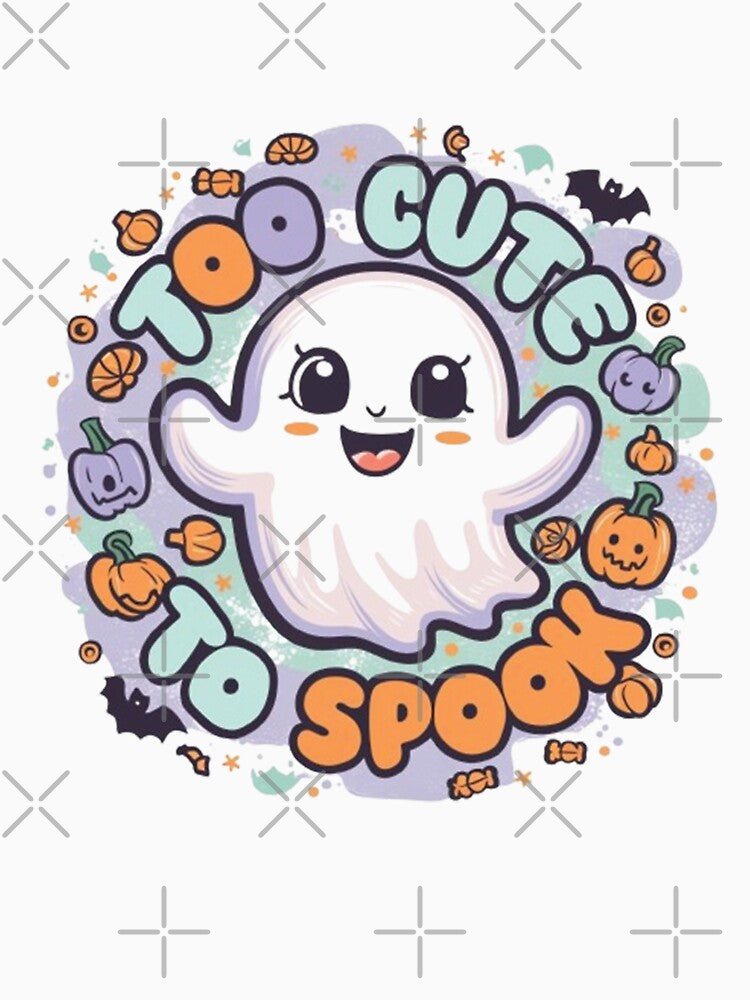Too Cute to Spook t shirt, Funny Ghost Pumpkins Halloween tee, Kids Halloween T-Shirt by cookigraphic