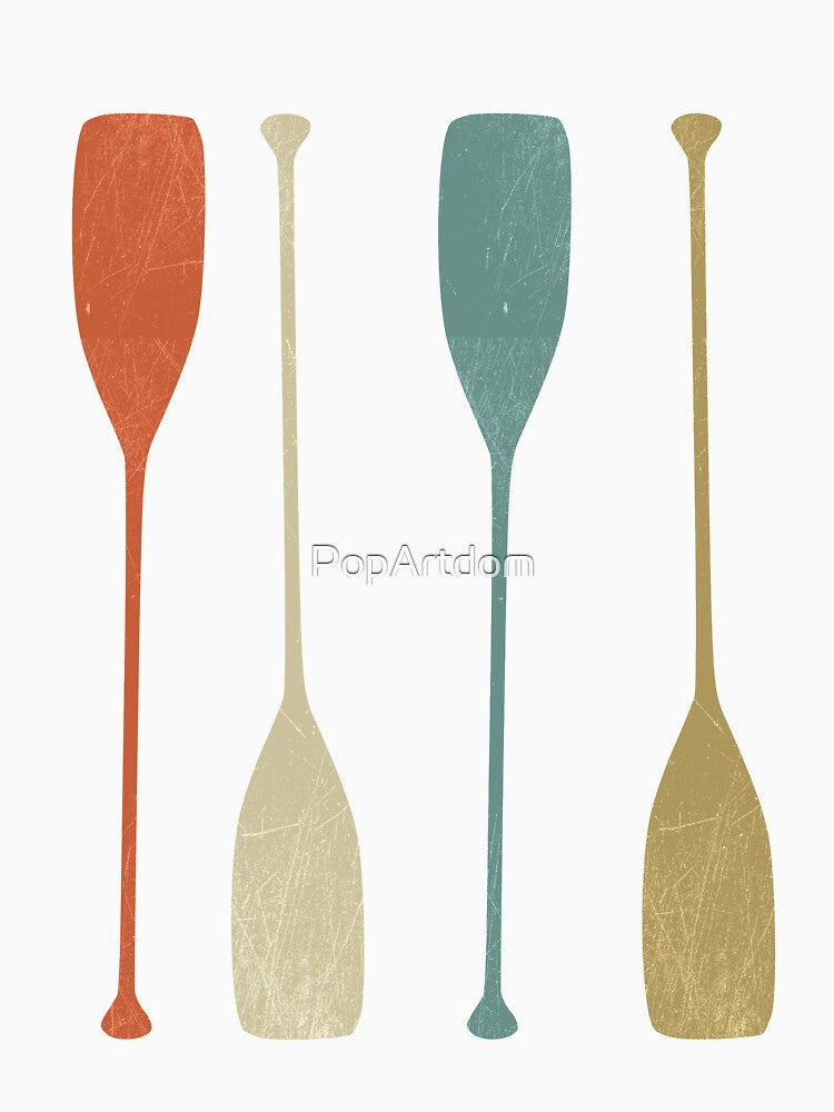 Distressed Vintage Canoe Oars by PopArtdom