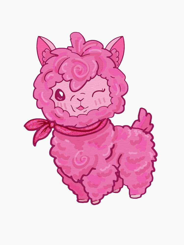 Strawberry Cotton Candy Alpaca by SquidInkPrintCo Unisex