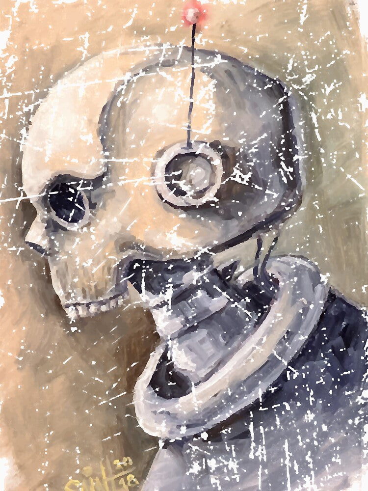 Skull Robot. Vintage grunge style by ErchulMali Unisex
