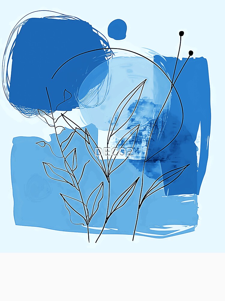 Boho-Style Cool Calming Blue Colors Abstract Art by DEC02 Unisex