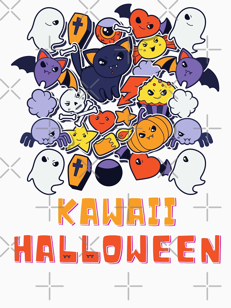 Kawaii Halloween Black Cat Ghosts Skull Pumpkin Spooky by BeeZBeez Unisex