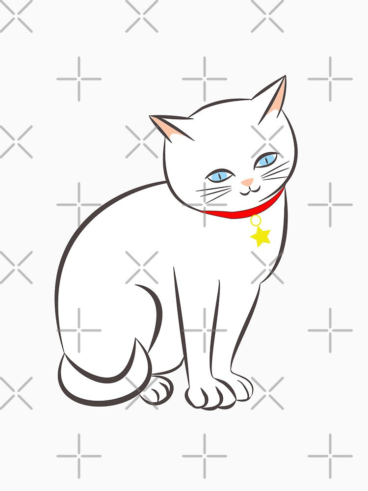 Cute White Kawaii Kitty Cat with Blue Eyes by lovelyandcute Unisex