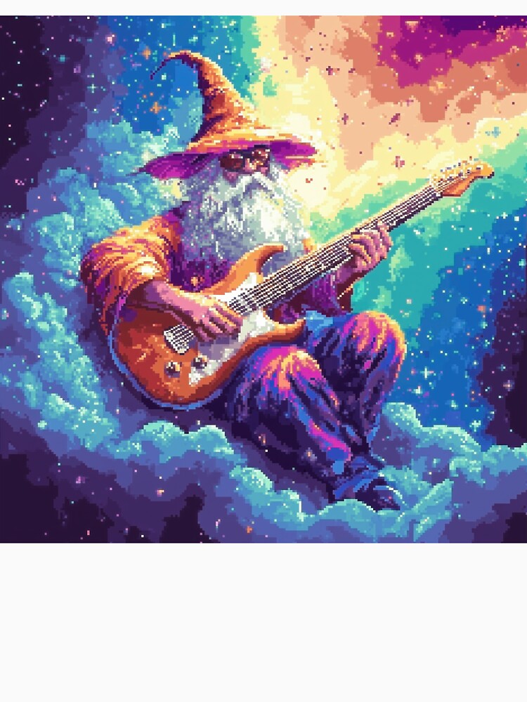Rainbow Wizard Playing Guitar by Kaos-Bit Unisex