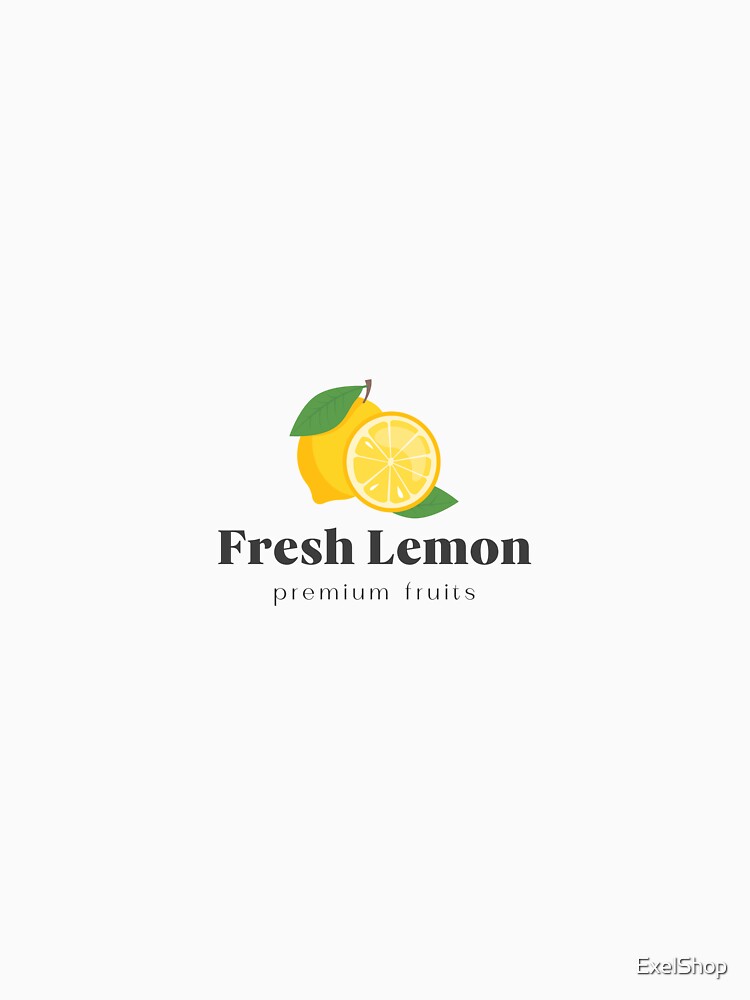 Yellow Fresh Lemon Premium Fruits Illustration Logo by ExelShop Unisex