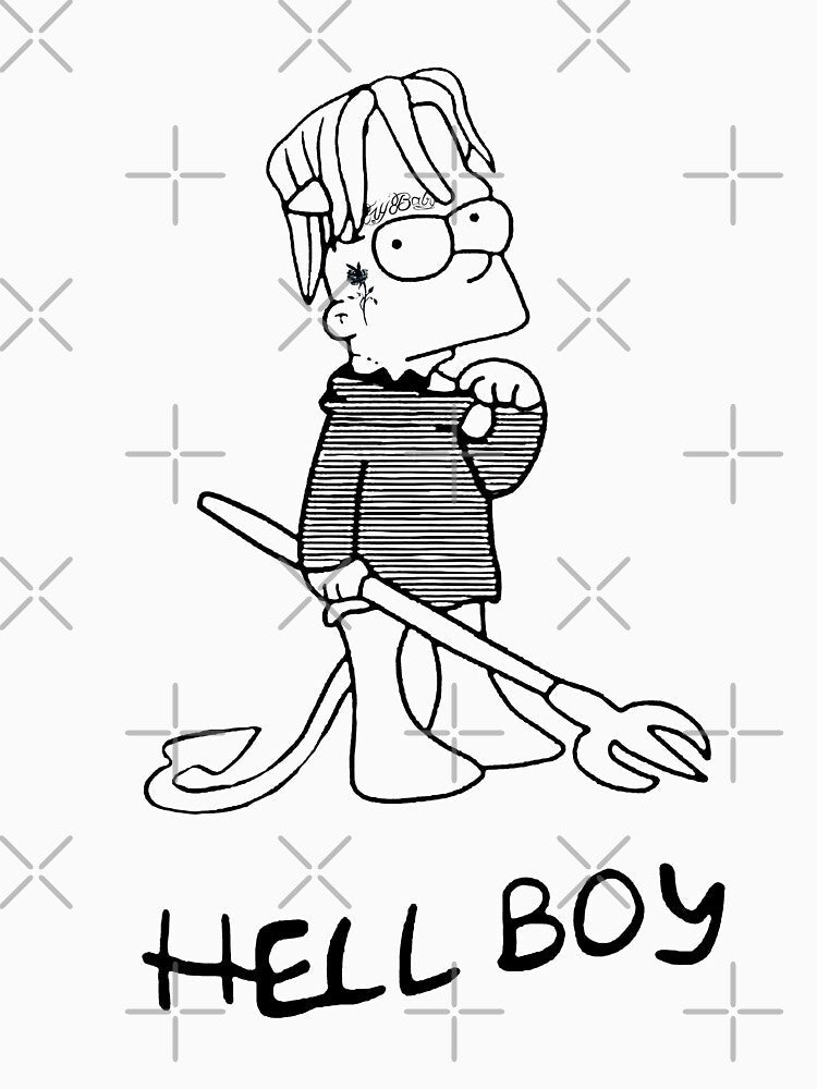 Lil peep as a hell boy artwork by breaker160 Unisex