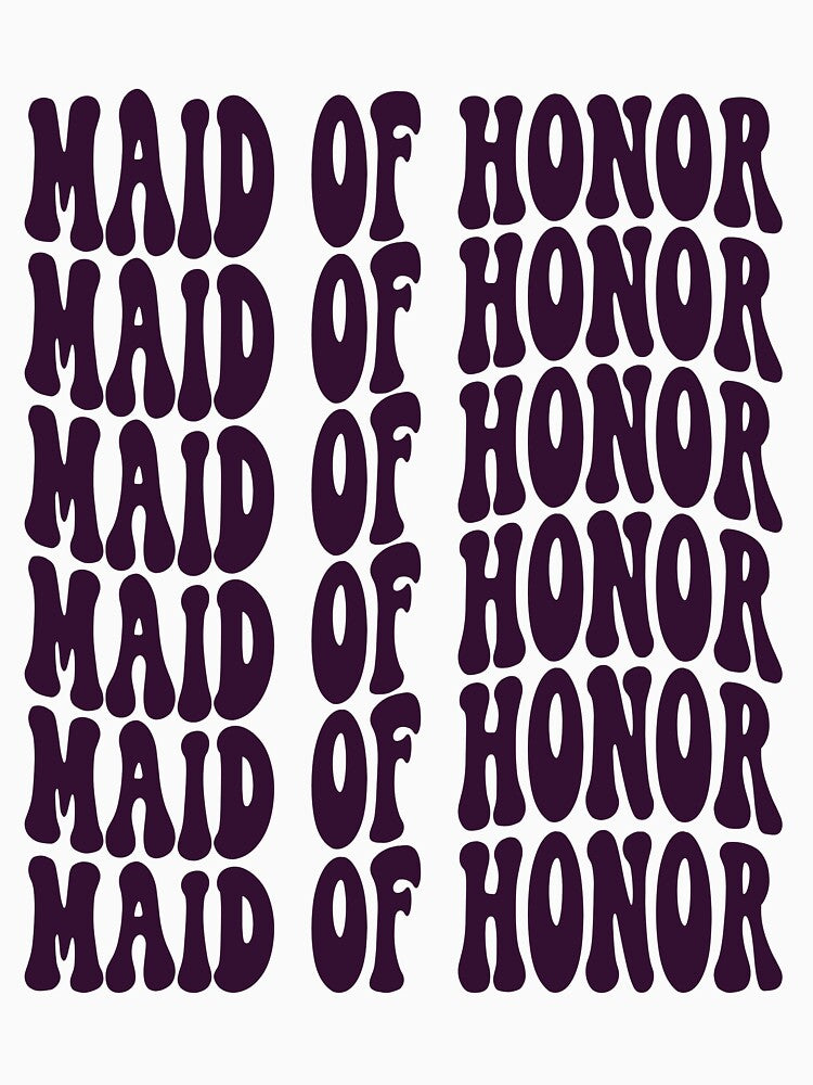 Maid Of Honor Purple Retro Graphic Bridal Party Gifts for Bachelorette Party by mysticblvd
