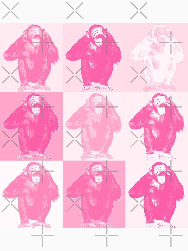 Monkeys Pink by paivihollander Unisex