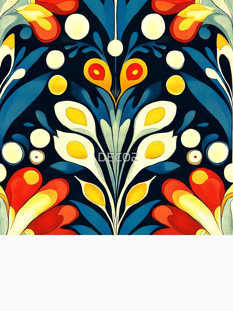 Boho-Inspired Blue, Yellow And Red Abstract Design by DEC02 Unisex