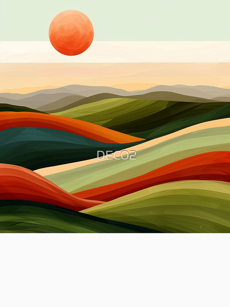 Boho Mountain Landscape Sunset Vibrant Colorful Earthtones Abstract by DEC02 Unisex