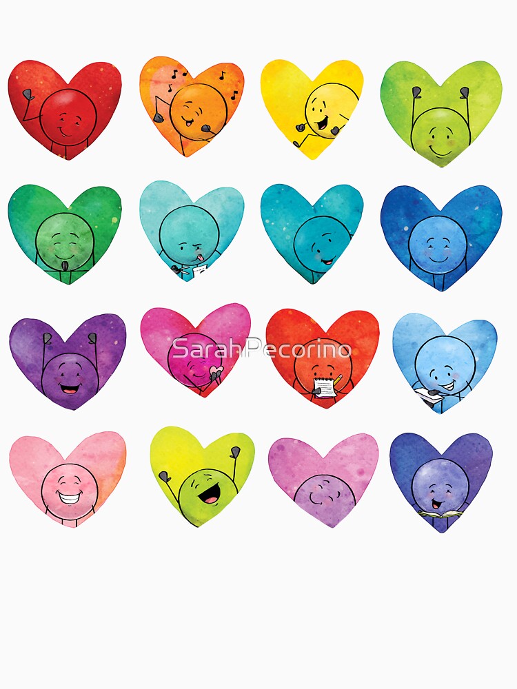 Rainbow Hearts Dot Dudes by SarahPecorino