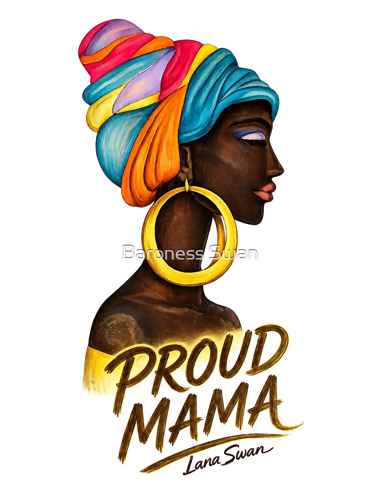PROUD MAMA | Afro Motherhood Portrait | Turquoise Edition by Lana Swan by Baroness Swan
