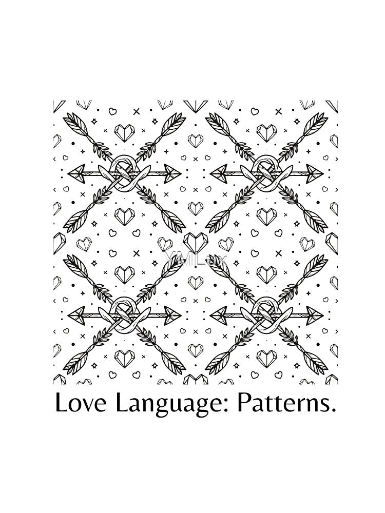 Love Language Patterns T-Shirt | Minimalist Intricate Cupid Arrow Repeat Design | Modern Abstract Valentine Apparel by YMLux