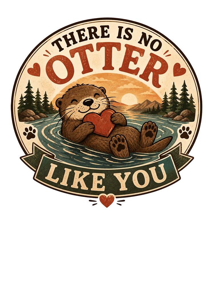 There Is No Otter Like You Cute Funny Otter Love Design by AMICO77