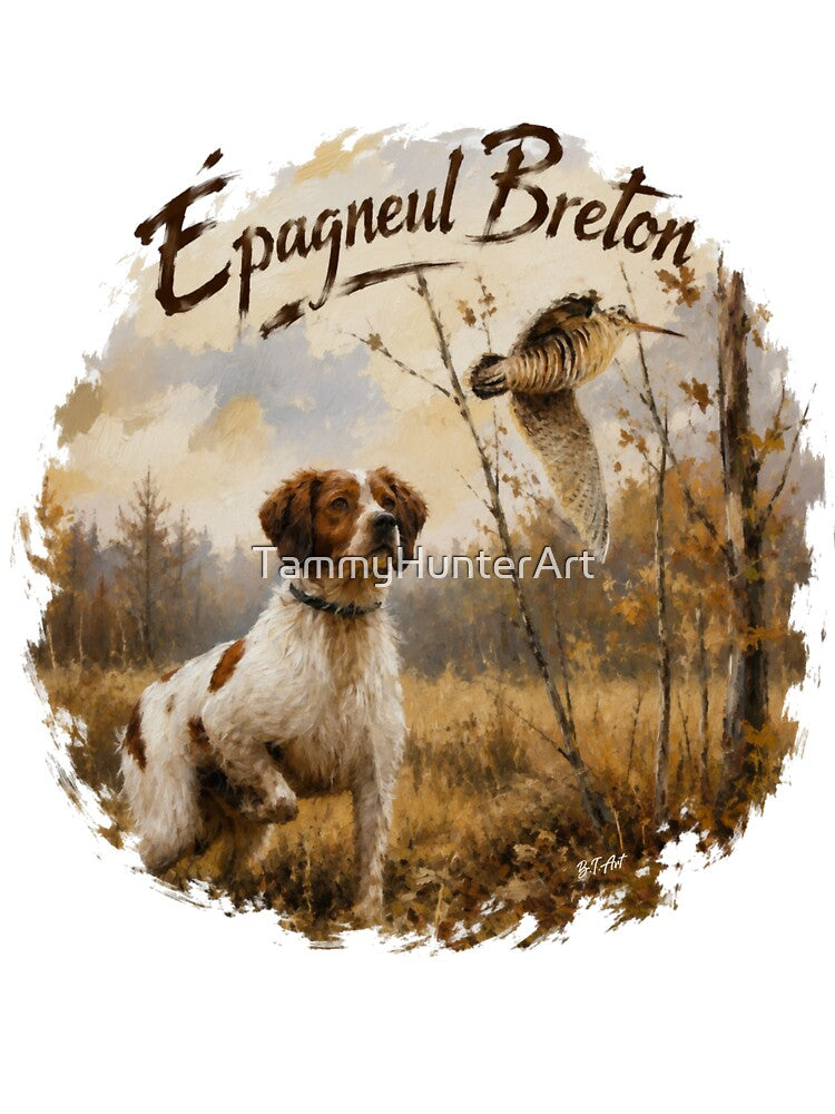 Brittany Spaniel – Woodcock Hunting Season Wildlife Art by TammyHunterArt