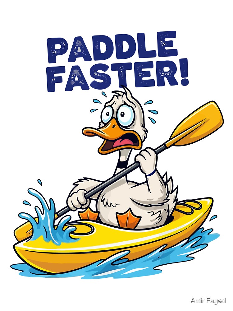 Funny Duck Kayaking Paddle Faster Water Sports by Amir Faysal