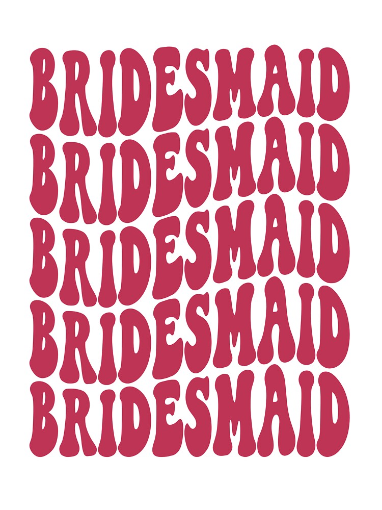 Bridesmaid Magenta Pink Retro Graphic Bridal Party Gifts for Bachelorette Party by mysticblvd
