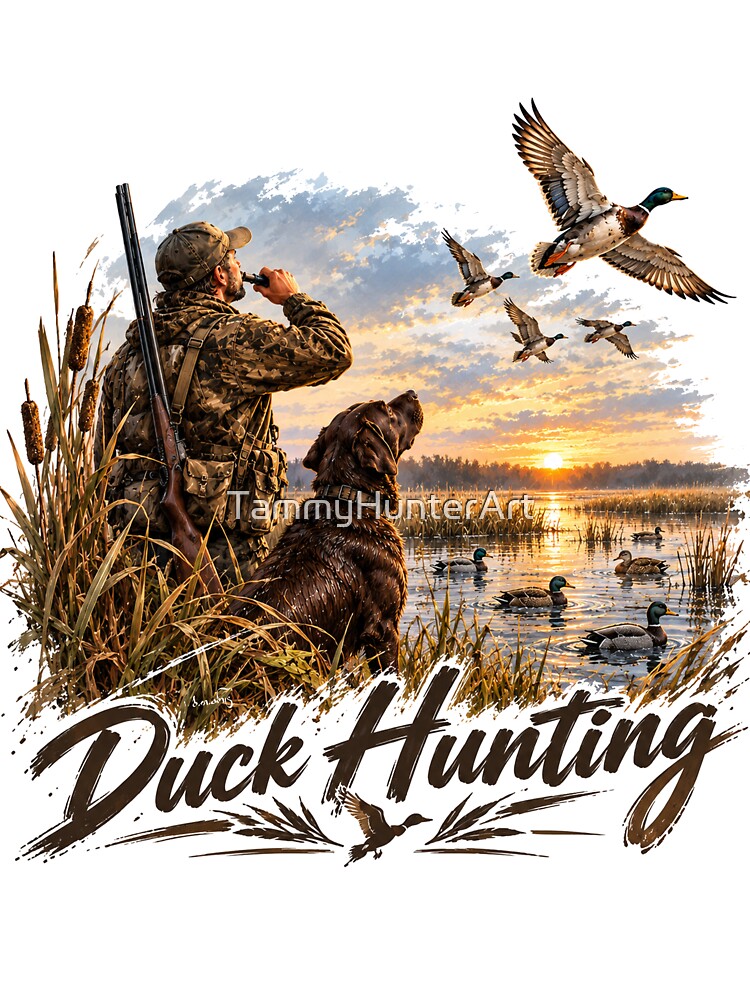 Duck Hunting Logo – Labrador Retriever, Duck Hunter by TammyHunterArt