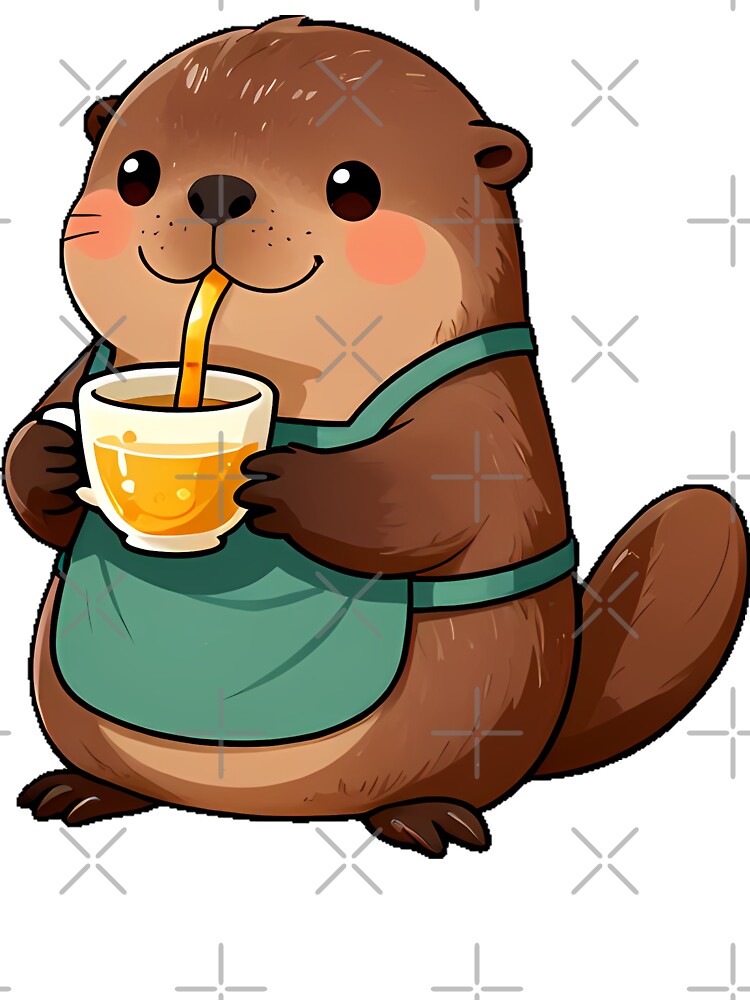 Cute Platypus Barista with Lemon Myrtle Honey Tea Icon by pumsquare