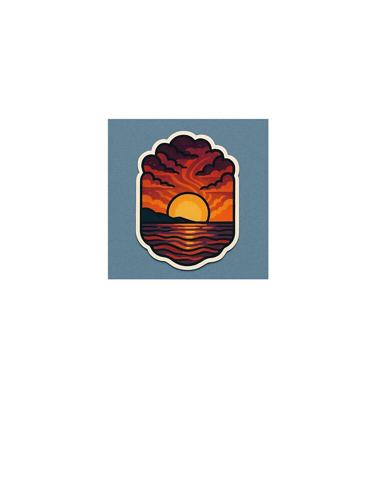 Vintage Sunset Ocean Sticker by EmylDesigns