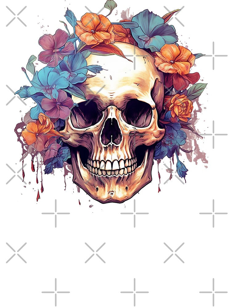 Skull and Wild Flowers by CoutureCrypt
