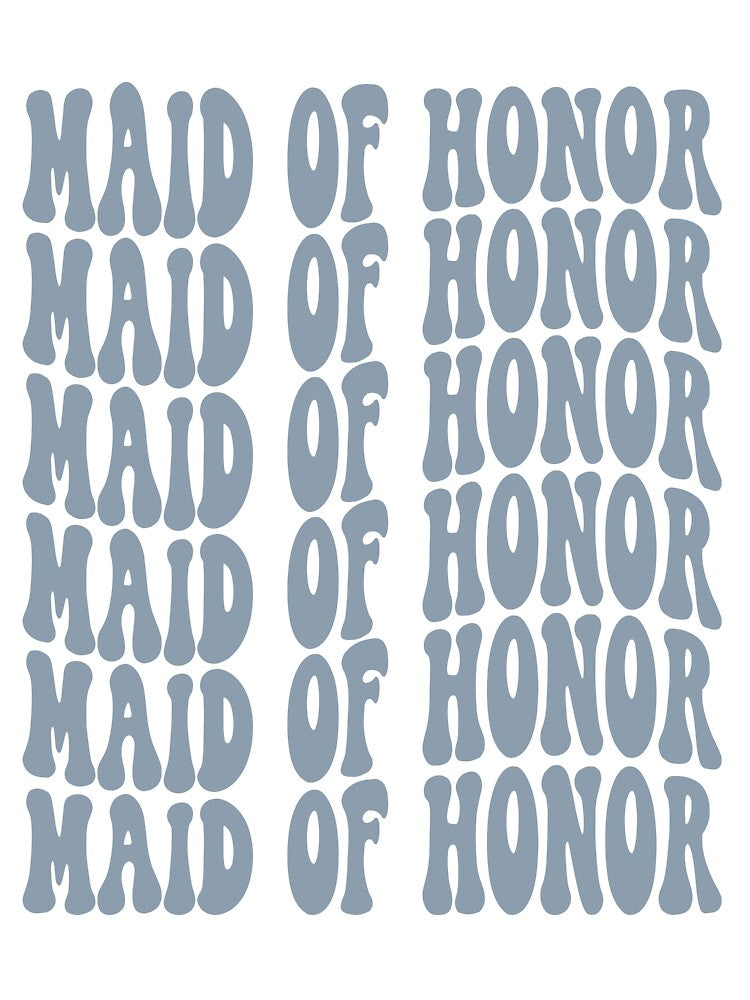 Maid Of Honor Dusty Blue Retro Graphic Bridal Party Gifts for Bachelorette Party by mysticblvd