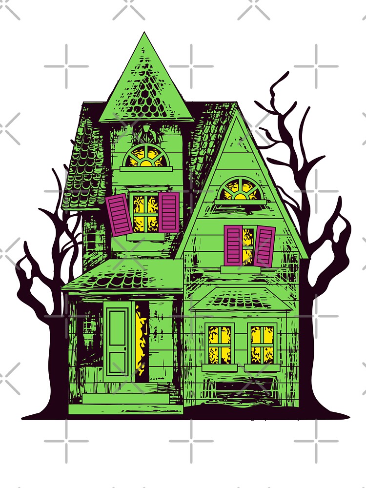 Haunted House in neon colors by emotionpotion