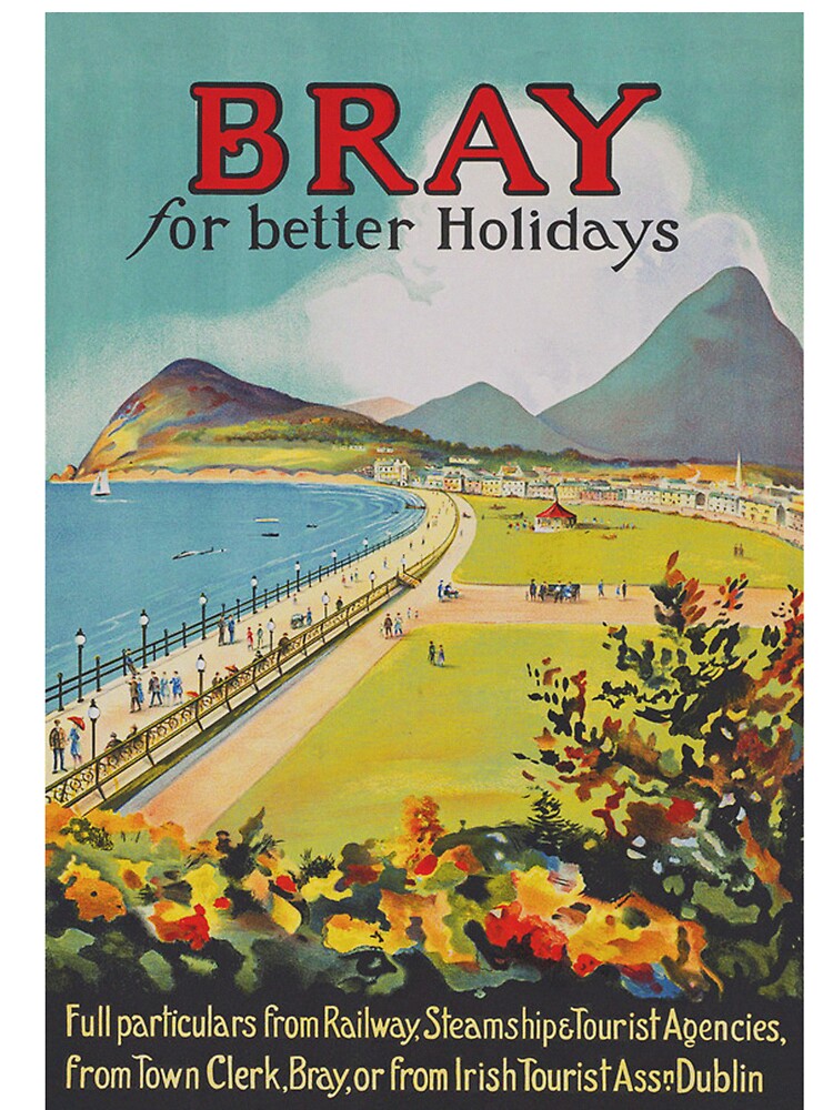 Bray Ireland Vintage Travel Poster by vintagevivian Unisex