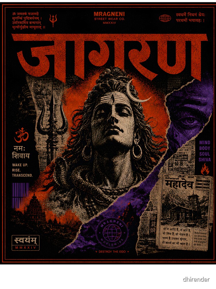 Mahakal Jaagran Premium Indian Spiritual Design | Hindu Mythology Streetwear by dhirender Unisex