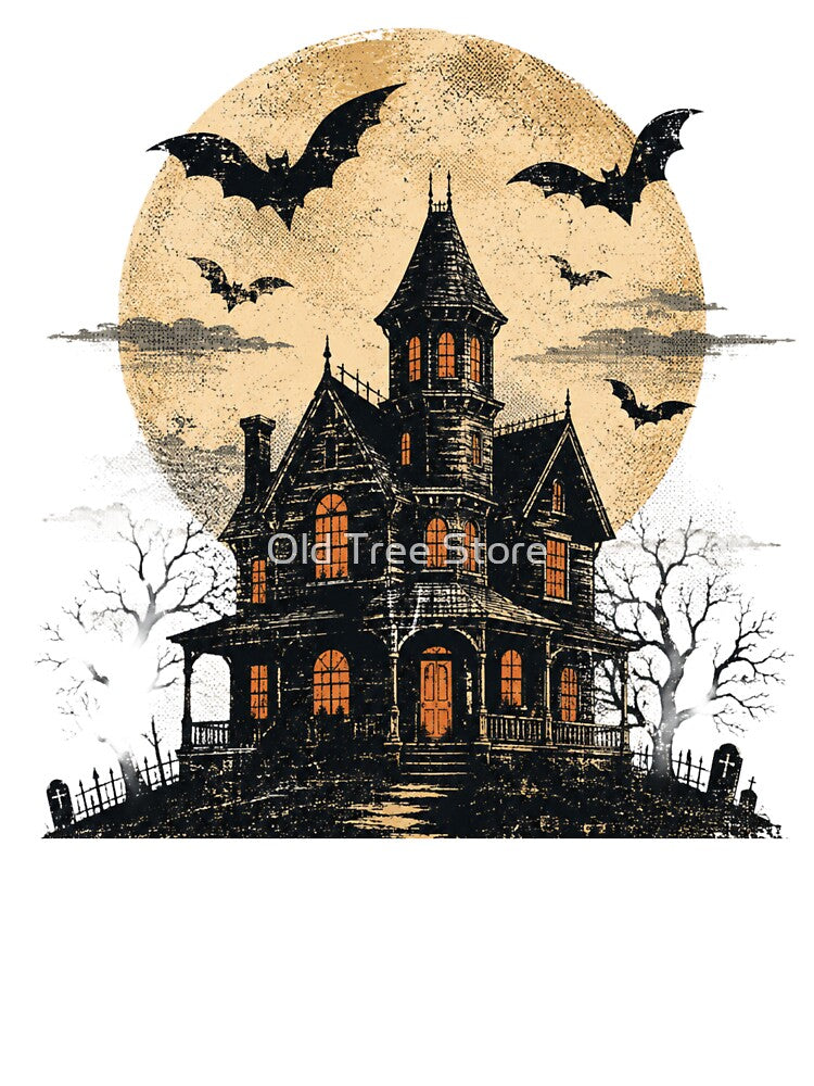 Haunted House Silhouette by Old Tree Store