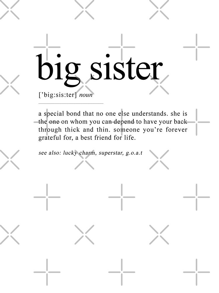 Big Sister Definition Print, big sister gifts, gift for big sister, special sister, sister quote, sister birthday gift by grandlovely