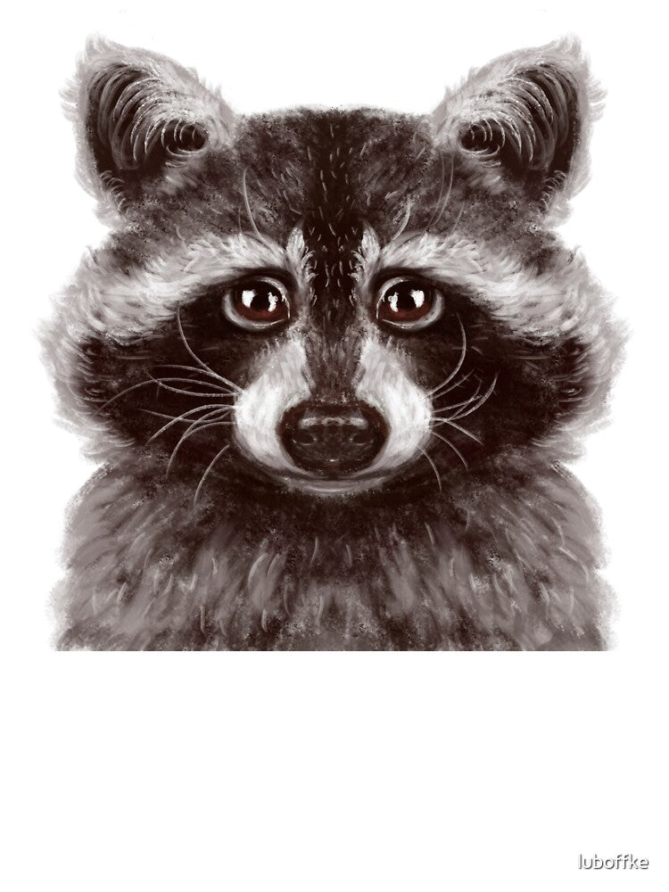 cute funny hand drawn raccoon by luboffke