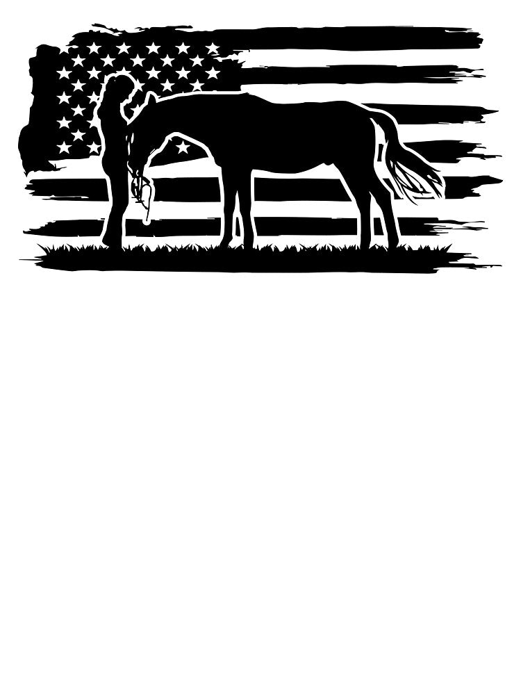 HORSE AND GIRL US FLAG by MYpngShop