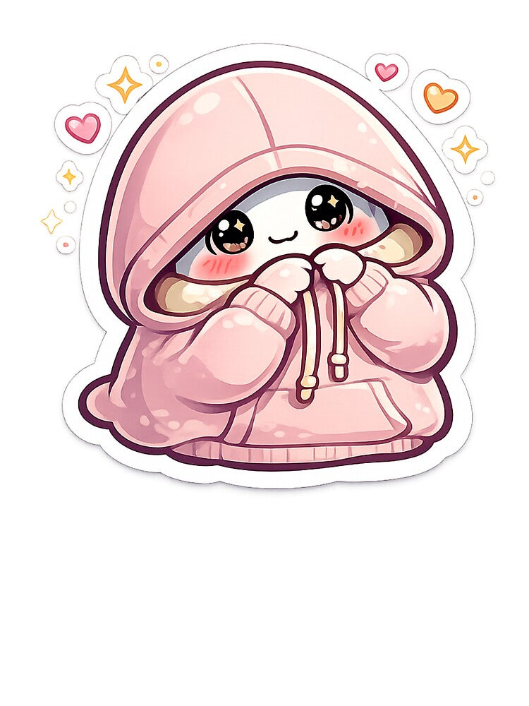 Cute Hoodie Ghost PNG, Kawaii Pink Aesthetic Ghost Sticker, Cozy Pastel Spooky Girl Design, Printable T Shirt Digital Download by AestheticLoveArt